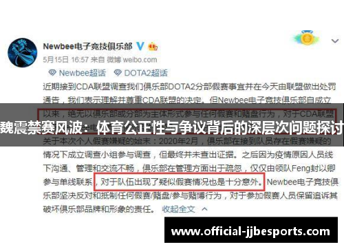 魏震禁赛风波：体育公正性与争议背后的深层次问题探讨